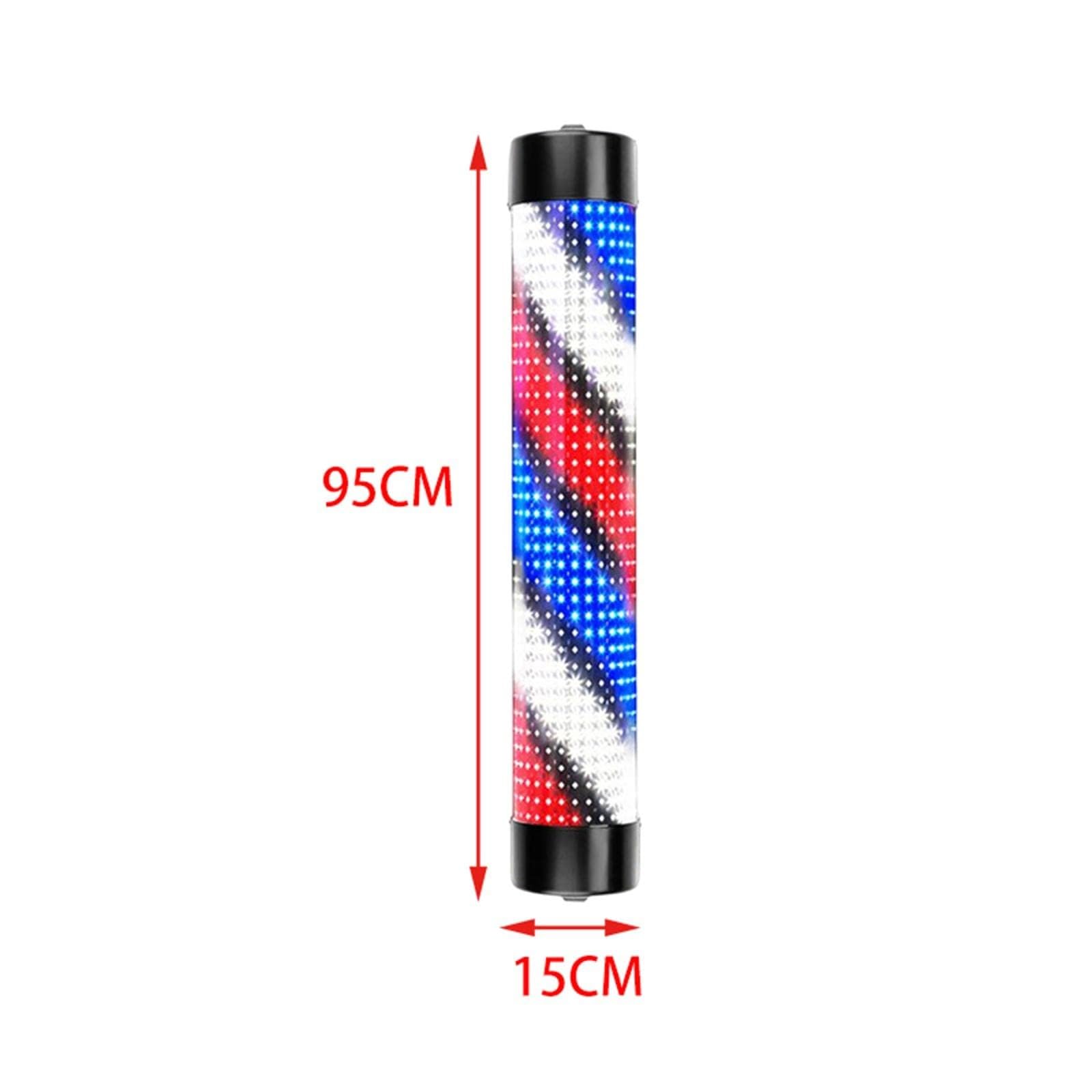 Lampa ścienna LED Wodoodporny Słupek Do Salonu Fryzjerskiego Obrotowe Światło Salon Fryzjerski Kryty Neon Oświetlenie Wiszące Na Ścianie Piękno W Paski balkonu, korytarza(Black,15x125cm)