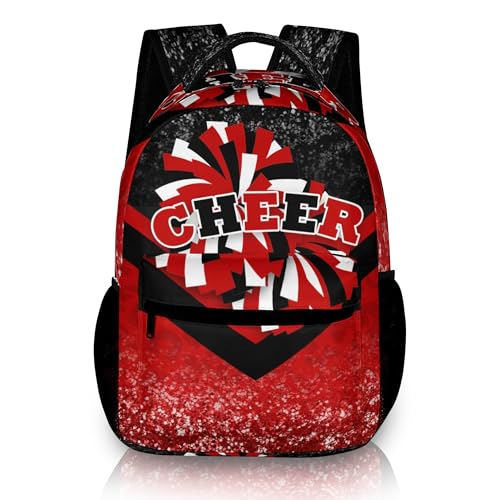 Image of Cheer Backpack for Cheerleaders, Cheerleader Backpack for Women, Cheerleading Gifts for Teams (Black&Red)