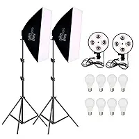 Kit Duplo Softbox Quadruplo Incluso Lâmpada LED 18W Bivolt e Tripé 2 Metros para estúdio fotográfico T-Photo