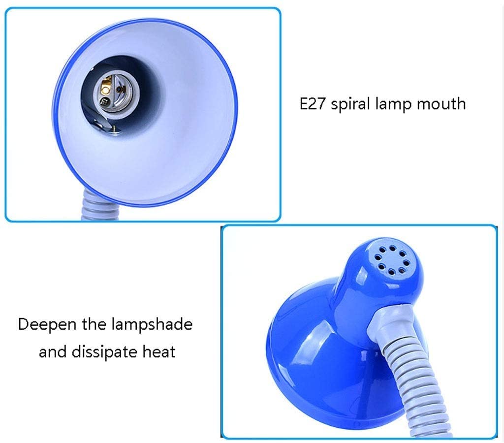 Lámpara De Mesa Lámpara de Oficina Lámpara De Escritorio Con LED Protección Ocular Para Dormitorio Universitario, Mesa Oficina Abrazadera, Dormitorios, Sala Estar, Lectura Luz Escritorio(Blue)