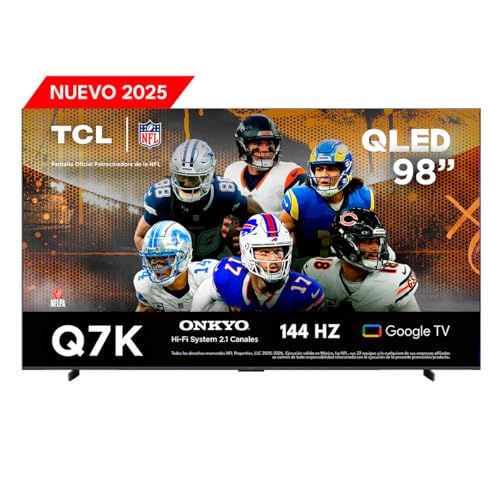 Catálogo de tv tcl comprados en linea. 45 TCL Smart TV Pantalla 98' 98Q7K Google TV QLED 4K Google Assistant | Hands Free Voice Control | Alexa | VisionHDR10+| AiPQ™ | NITS450 | Panel 120 Hz | Dolby Atmos Virtual X
