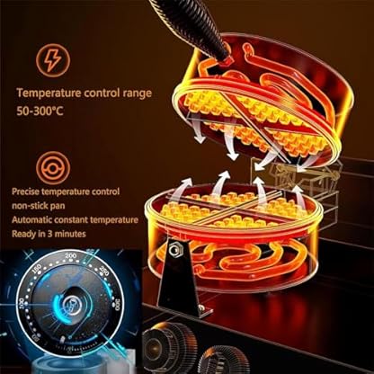 Eiscreme-Sandwich-Presse, Hamburger-Waffeleisen-Form für den privaten und gewerblichen Gebrauch, 4 Zoll, 1200 W, 50–300 °C, antihaftbeschichteter Burgermaker – Bild 7