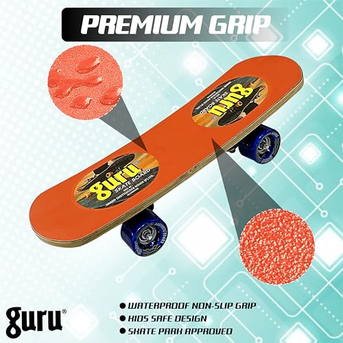 Image of GURU Skateboard, Wooden Non-Slip Skateboard for Kids, Adult, Casterboard /Skate Board /Hoverboard /Longboard for Beginners, Learners, Training Purpose for All Age Group