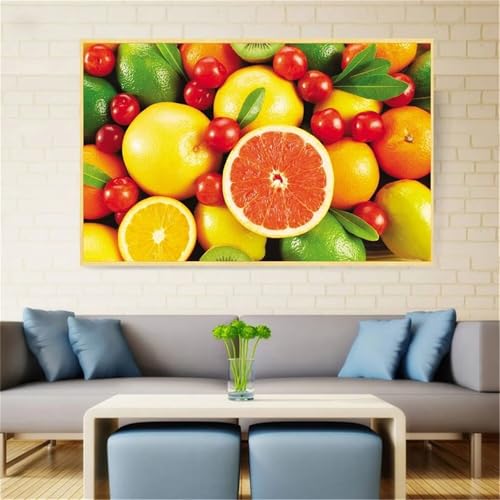 Diamond Painting Set,Pomelo-Frucht Diamond Painting,Vollbohrer 5D DIY Strass Stickerei Kreuzstich Leinwand Diamant Art Malerei Nach Zahlen Kits für Erwachsene Kinder Wohn Wand Dekorations,50x70cm