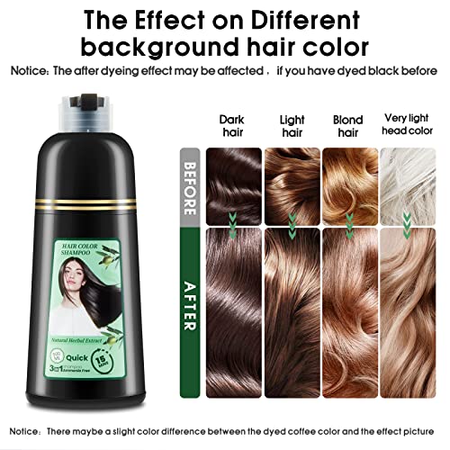 Leorx 500Ml Herbal Hair Coloring Shampoo 10-Min Natural Plant Hair Colorants Ammonia Free 3-In-1 Multi-Color Shampoo For Women & Men - Light Coffee #TOP5