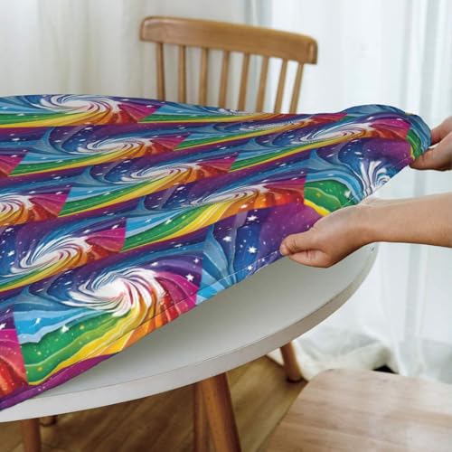 Nappe ronde élastique M polyester imperméable multicolore