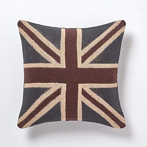 HOMESCAPES Housse de Coussin Union Jack Cover