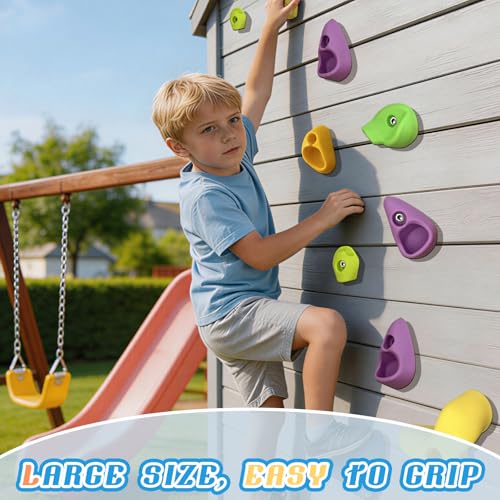 Image of 45 PCS Rock Climbing Wall for Kids,Rock Wall Climbing Holds,Adults Climbing Wall Grip Kits Holds Up to 230 lbs for Outdoor Indoor Home Playground Climbing Holds(Pastel Color)