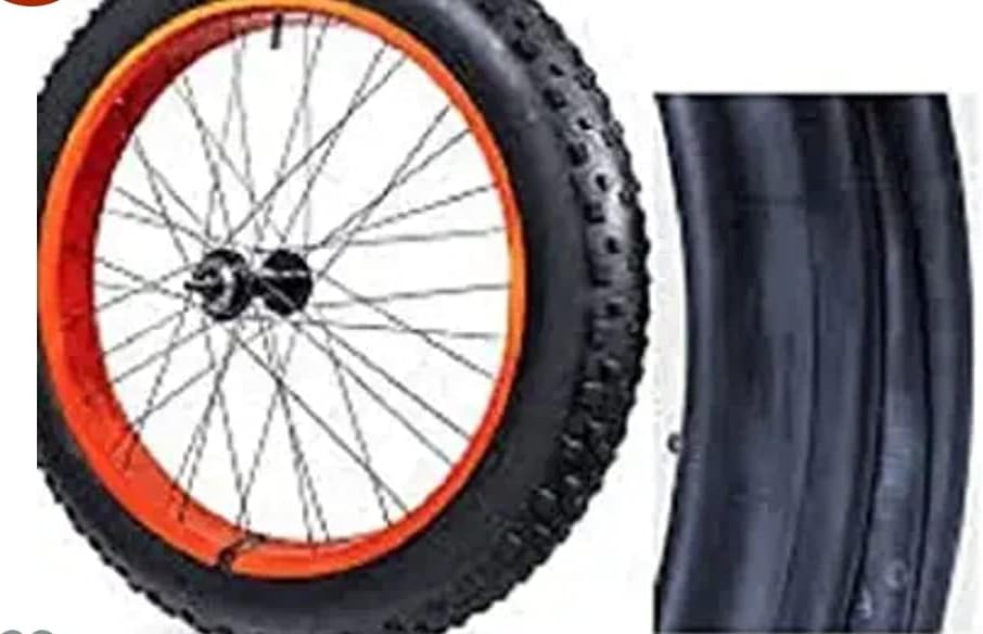 POWER PLUS Heavy Duty Rubber Cycle Tube for Fat Bike 26X4.00 (Black)