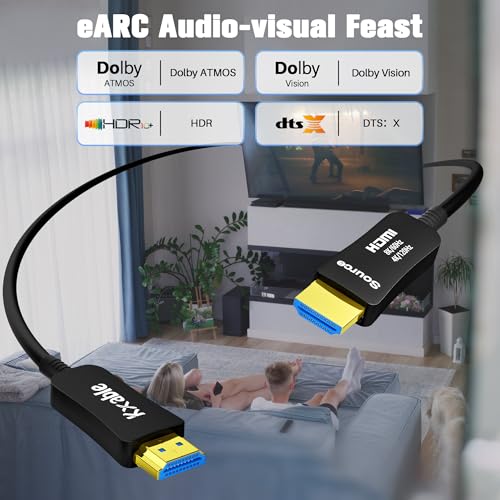 Câble fibre optique HDMI 8K pour projecteur et ordinateur