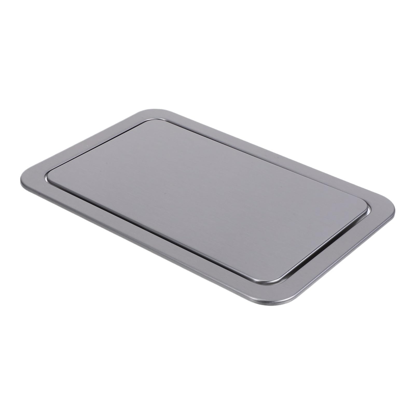Recessed Trash Can Lid Stainless Steel Embedded Countertop Cover Swing Flap Kitchen Sink Hidden Tool For Effortless cleaning