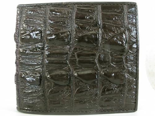 Genuine Crocodile Alligator Tail Skin Leather Slim Bifold Men's Wallet ([A8] - 7 Card Slots + 1 ID Window + 2 Compartments for Bills, Chocoalte Brown)2