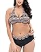 PengGengA Damen Retro Druck Bequem Plus Size Bikini Zweiteilige Badeanzug Swimwear Schwarz 54