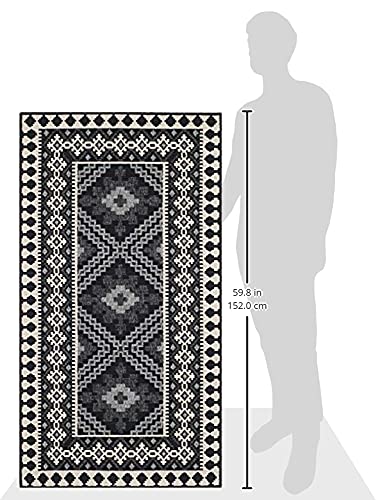 Tapete Safavieh Veranda 76x31 cm Negro y Crema miniatura 2
