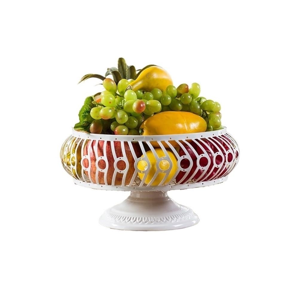 Fzl02068lm White Fruit Bowl Fruit Basket, Tall Plate Keeps Vegetables Fresh Snacks Candy Storage Versatile(White)