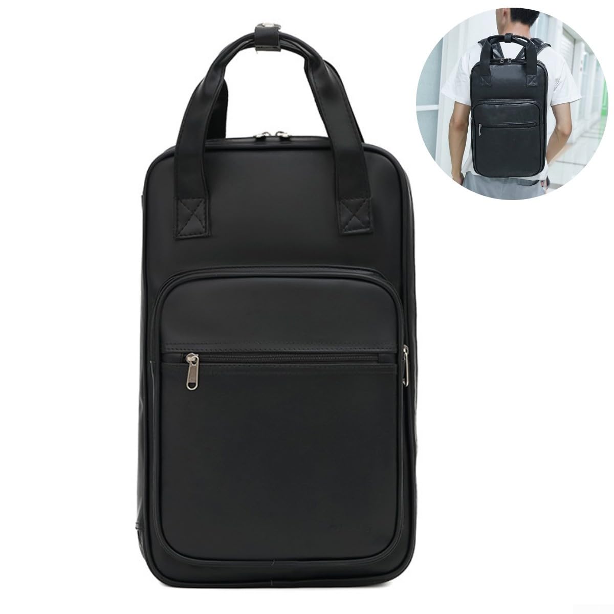 Borsa per bacchette in pelle, porta batteria spessa con tracolla, per libri di musica, studenti, insegnanti, batteristi, accessori (marrone)