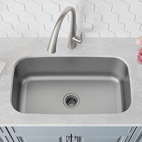 Kraus KBU14 Premier 31 1/2-Inch 16 Gauge Undermount Single Bowl Stainless Steel Kitchen Sink thumb #1