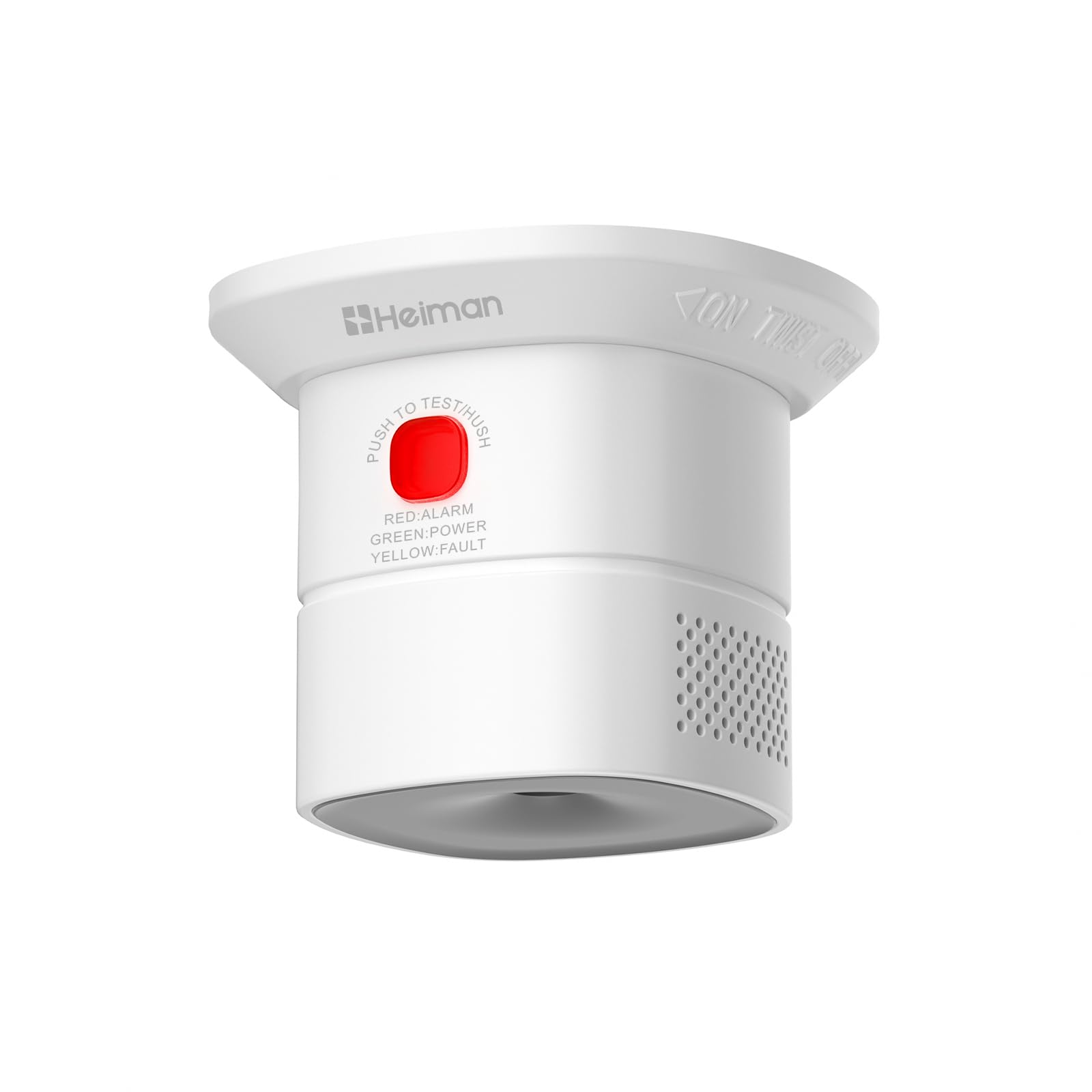 Heiman White Mini Carbon Monoxide Detector Alarm, 10-Year Figaro Sensor Life, En 50291,Red Dot, Replaceable Battery Operated Co Detector, Portable For Home, Rv