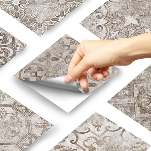 AREDE 32 Stück Fliesenaufkleber Deco Fliesen Kleber für Bad Selbstklebende Fliesendekor Aufkleber Backstein zum Küche Esszimmer Badezimmer Fliesenfolie / 10 x 10 cm / T1015