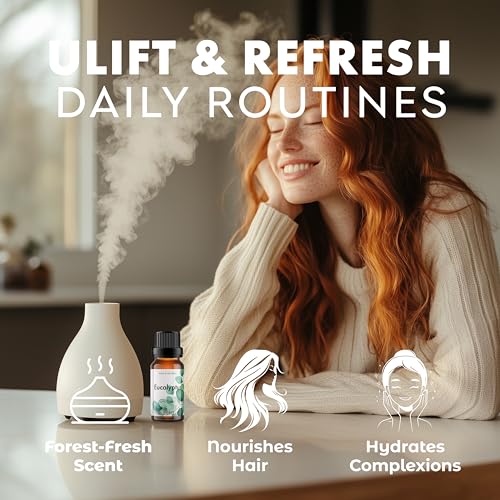 Image of Esslux Eucalyptus Essential Oil - Pure & Natural Nilgiri Oil for Cold, Cough & Congestion | 100% Therapeutic Grade Eucalyptus Oil for Aromatherapy, Diffuser & Air Freshening - 10ML