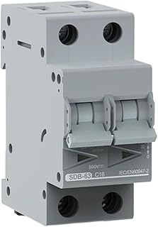 1PCS Rail photovoltaic Solar Mini Circuit Breaker 550V 800V Overload Protection Switch 6A~63A 2P DC MCB photovoltaic photovoltaic System (Color : 50A, Size : 2P 550V)