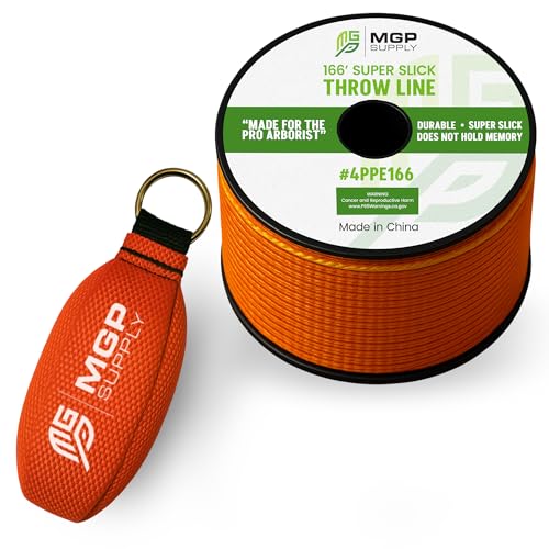 MGP Supply Arborist Wurfleinen-Set, 325 g Wurfgewicht und 50,6 m Seil, ultraglattes 100% Polyester-Seil, Baumpfleger-Ausrüstung zum Baumklettern