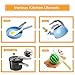 130Pcs Kitchen Playset, Toddler Pretend Cooking Play Pots, Pans, Utensils Cookware, Daily Food Fruit Veges, Shopping Storage Basket, Dessert, Prop Money, Learning Gift for Child (Blue)