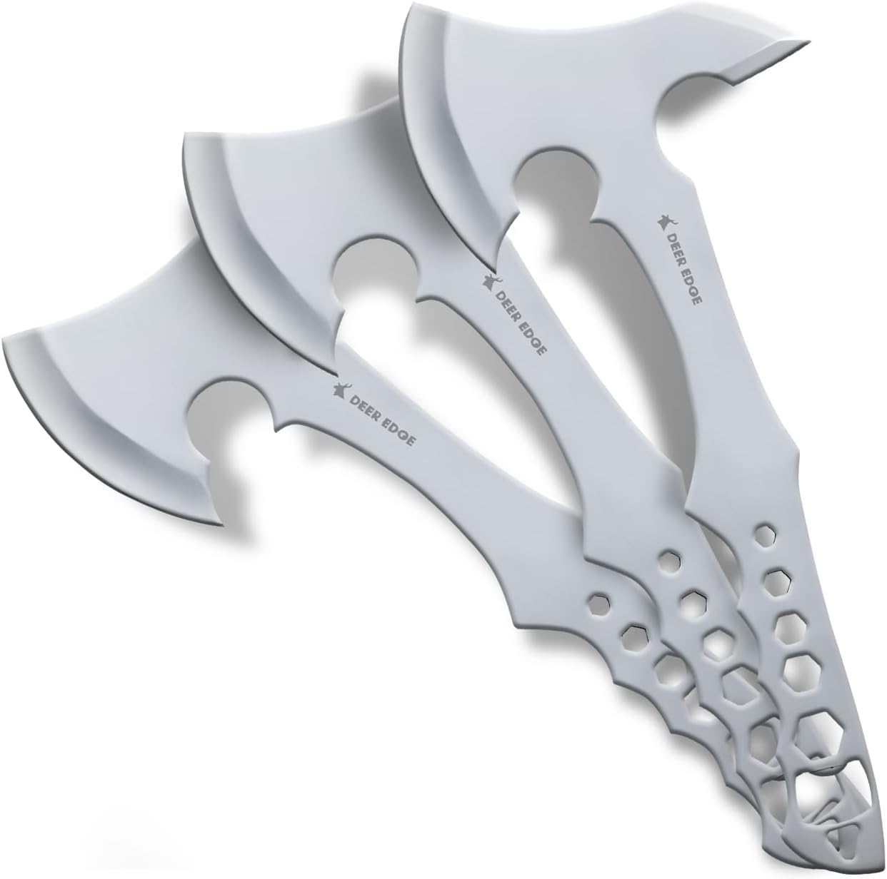 Throwing Axe Set – 3 Pack Balanced Throwing Axes for Target Practice, Outdoor Recreation, and Competition – Full Tang Stainless Steel Tactical Tomahawks with Nylon Sheath