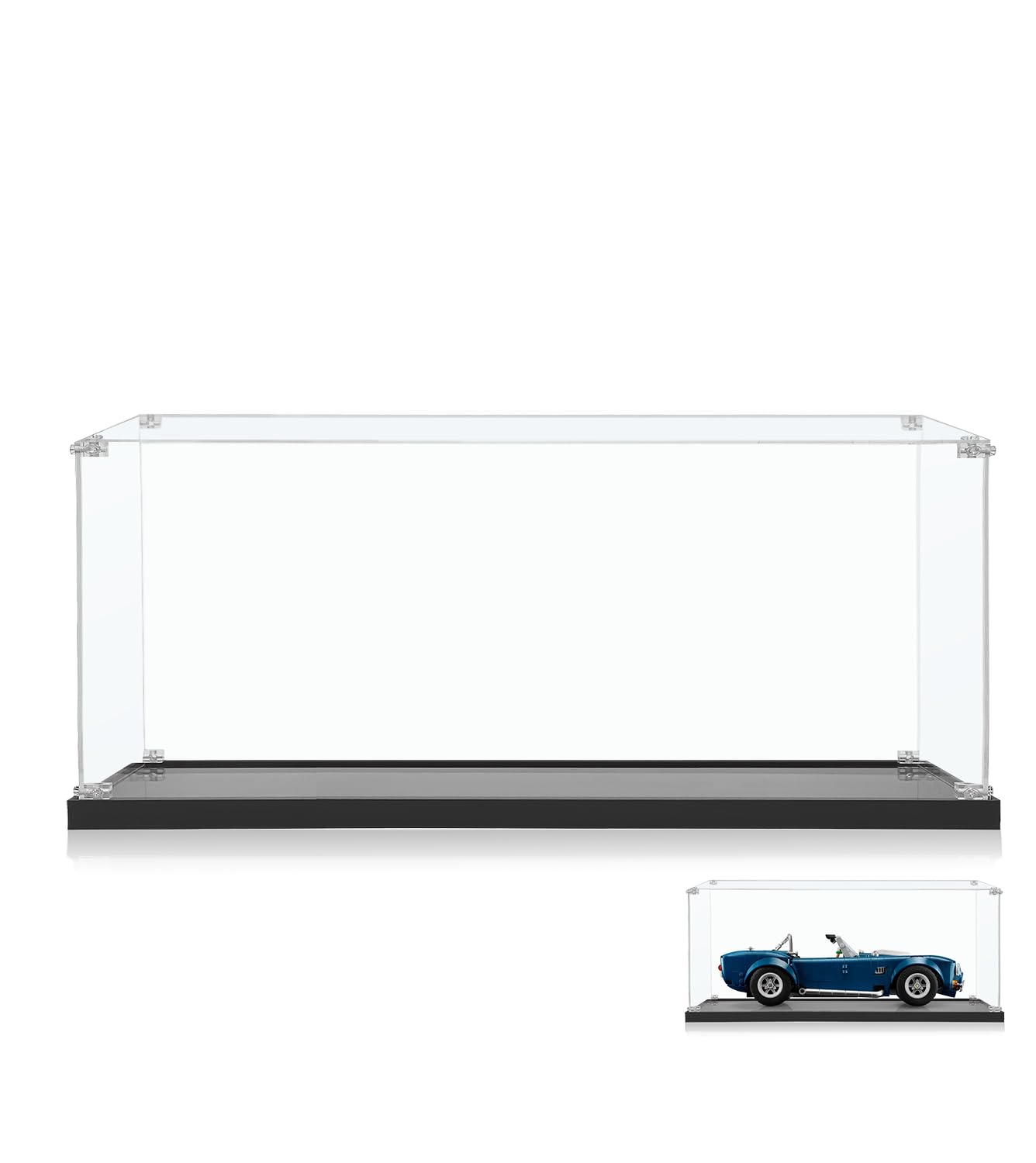 Vitrine en acrylique pour Lego Creator Shelby Cobra 427 S/C 10357 - Rangement anti-poussière - Dimensions : 35 x 20 x 15 cm (boîtier d'affichage uniquement, pas pour le modèle Lego inclus)