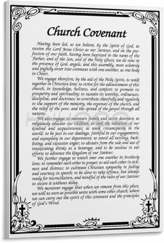 The Church Covenant Poster,Church Covenant Wall Chart (2) Canvas Painting Wall Art Poster for Bedroom Living Room Decor (Frame-style, 12x18inch(30x45cm))