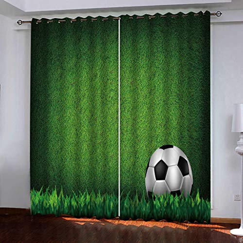 Rideau occultant thermique haut de gamme motif football | Tenture opaque de décoration - 2