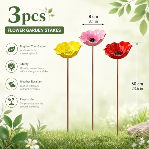 Bain d'oiseaux à bouchon de fleur résistant aux intempéries 24 pouces - 3