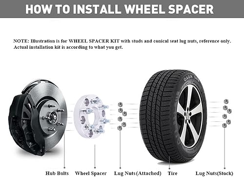 Miniatura 3 de DCVAMOUS 4 adaptadores de rueda de 6x135 a 6x5.5 de 1 pulgada con pernos de 14x2 compatibles con Ford 6 Lug 6x135 a 6x139.7 para F150 2004-2014