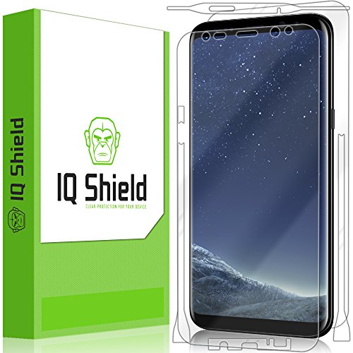 IQShield Full Body Skin Compatible with Samsung Galaxy S8 Plus (S8+), Includes LiQuidSkin Clear (Full Coverage) Screen Protector HD and Anti-Bubble TPU Film