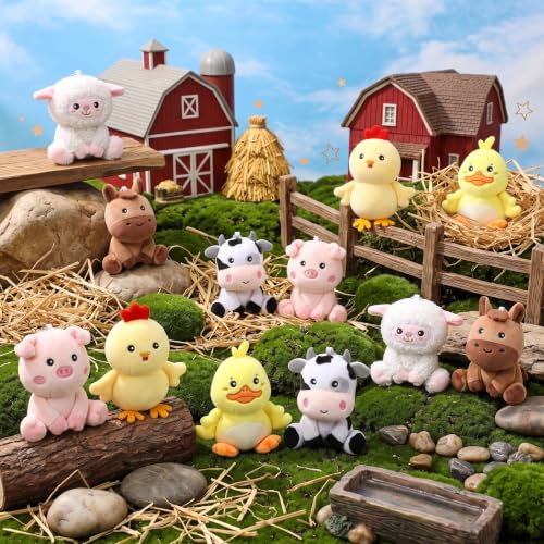 Suilung 12 Pcs Small Farm Stuffed Animals Bulk Mini Plush Toys, 4 Inch by Suilung - Used condition - Image 4