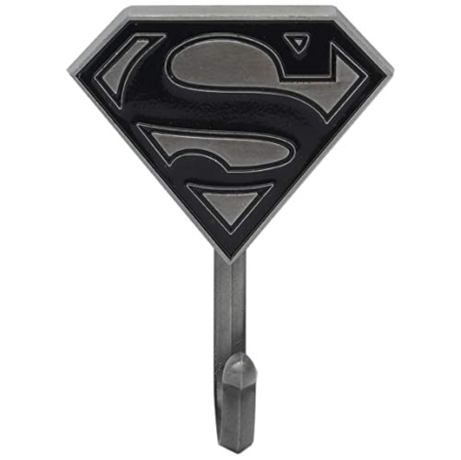 Open Road Brands DC Comics Superman Logo Cast Iron Wall Hook - Superman Hook for Coats, Jackets, Keys and More