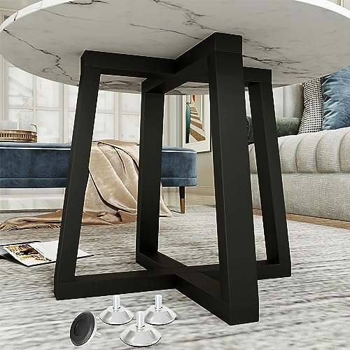 18 Inch Coffee Table Legs Metal End Table Base 600lbs with Suction Cups & Pre-Drilled Holes Fits Glass Granite Wood Tops for End Table Coffee Table Perfect for the Living Room Patio Bedroom