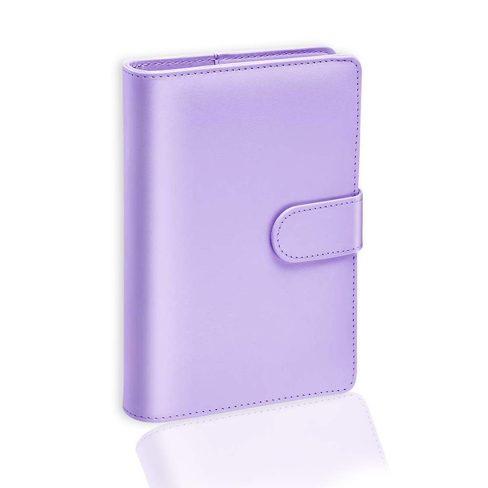 Classeur à Anneaux A5 Cuir PU - Portfolio Multifonctionnel Porte Documents Mauve