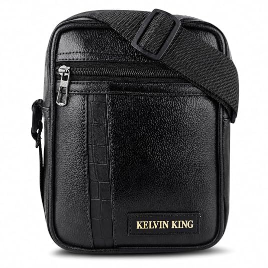 kelvin king Men's Crossbody Sling Bag | Premium PU Leather Messenger Bag with Adjustable Strap | Compact Shoulder Bag for Office, Travel & Daily Use-picture-23