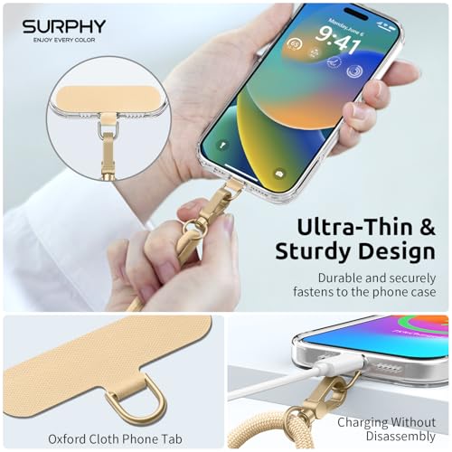 Image of SURPHY Phone Lanyard Crossbody, Phone Strap Crossbody with 2 Tether Tabs