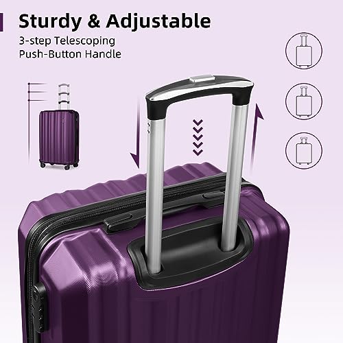 Larvender Luggage Sets 6 Piece, Expandable Luggage Hardshell Suitcases Set With Spinner Wheels, Lightweight Travel Luggage Sets Clearance With Cosmetic Cases, Purple(12/14/18/20/24/28)" #TOP7