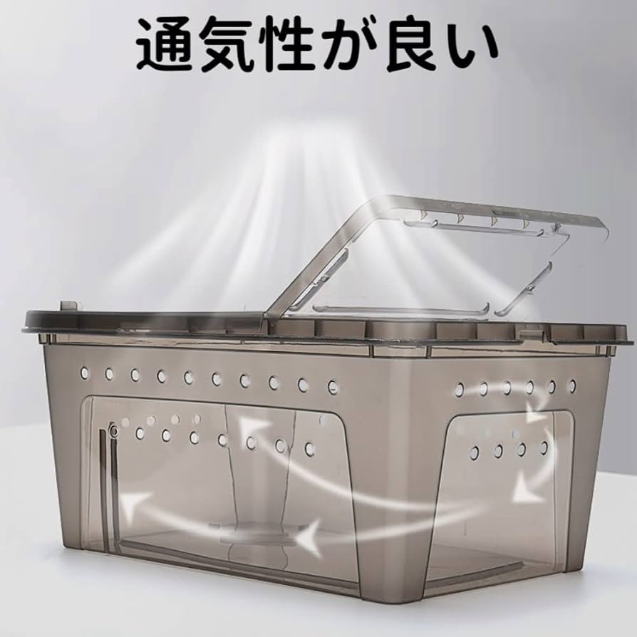 Amazon | 虫かご 飼育ケース 爬虫類 ケージ プラケース 透明