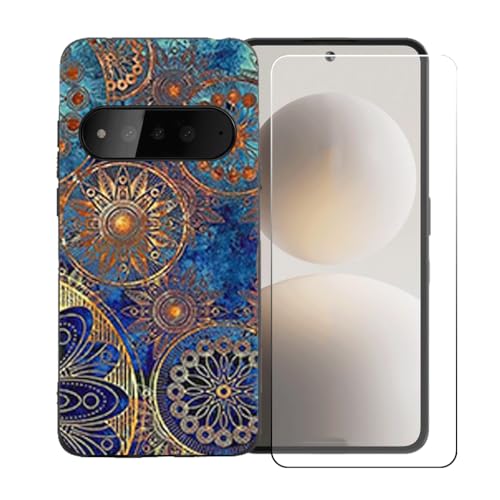 LCEHTOGYE �K�p Brain Natural AI Phone +�����K���X�X�N���[���v���e�N�^�[�p�P�[�X�A�K�p Brain Natural AI Phone (6,77")�ƌ݊����̂���u���b�N�\�t�gTPU�V���R���Q���P�[�X�ی�J�o�[ LLM11