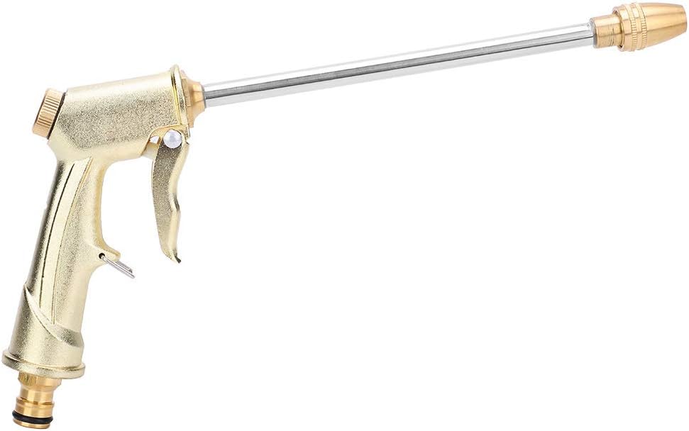 Car Washing Water Gun High Pressure Brass Electroplating Heavy Duty All Metal Core Water Spray Gun for Car Washing Home Cleaning and Garden Watering Aluminum Alloy and Brass