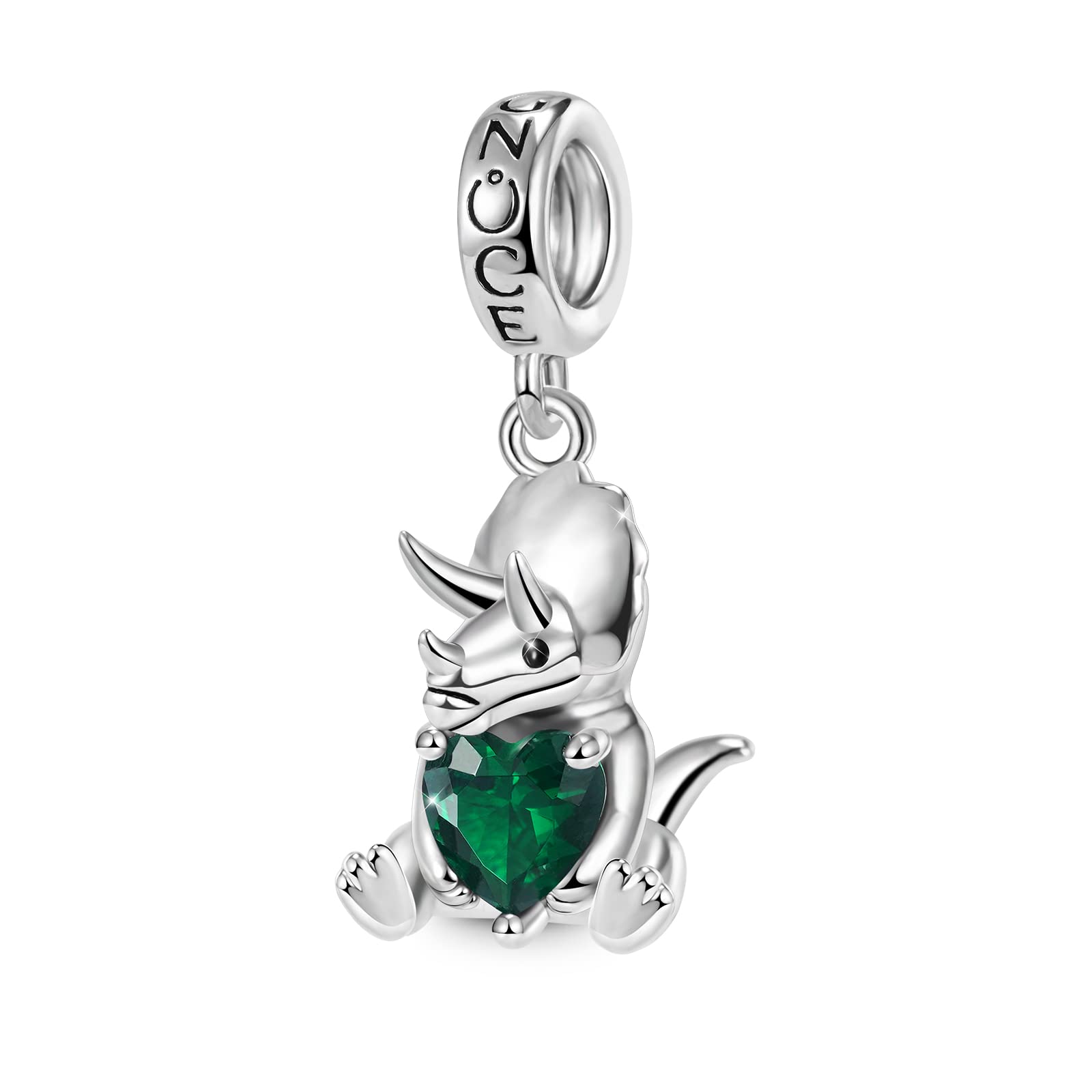 GNOCE Embraces Heart Gemstone Bead Charms 925 Sterling Silver Rabbit Horse Triceratops Snake Monkey Cat Platypus Sloth Bear Pig Yak Ghost Matryoshka Doll Jewelry Gift for Women