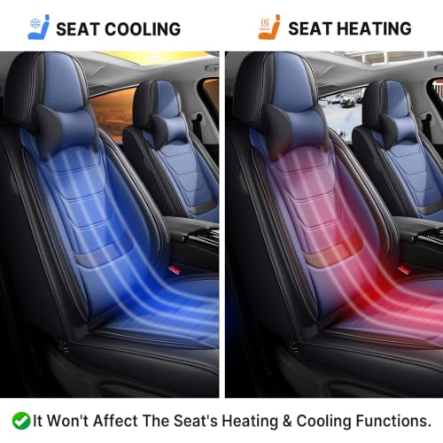 Image of for GMC Terrain 2010-2025 Seat Covers 5P w /Headrests (Black /Blue)