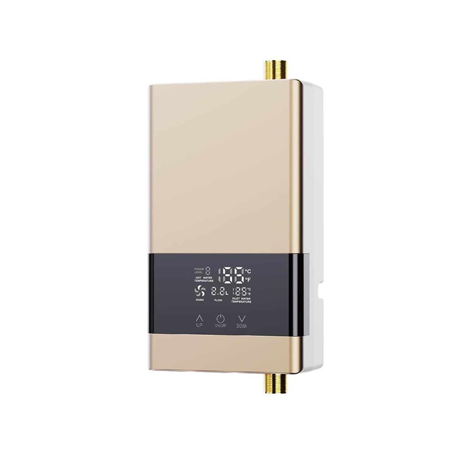Scaldabagno Istantaneo Bagno Cucina Elettrico Montato A Parete Display LCD A Temperatura Con Telecomando Bagno di casa(110 4000W,YF006-Gold)