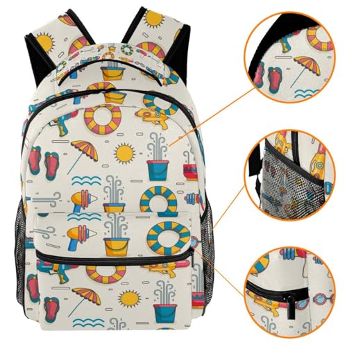 Sac à dos d'école Songkran multicolore pour ados et voyage décontracté - 3