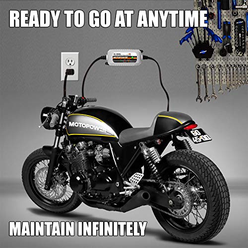 MOTOPOWER MP00205B 12V 1000mA Mantenedor de Cargador de batería Completamente automático (a) - Gris