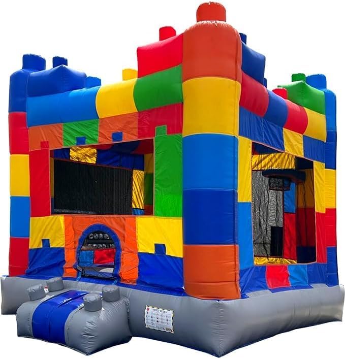Miniatura 8 de HeroKiddo - Casa inflable de grado comercial para niños y adultos (con soplador), aro de baloncesto, para interiores y exteriores, fiesta de